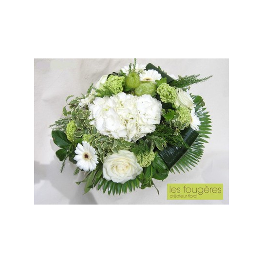 Bouquet rond blanc vert 4