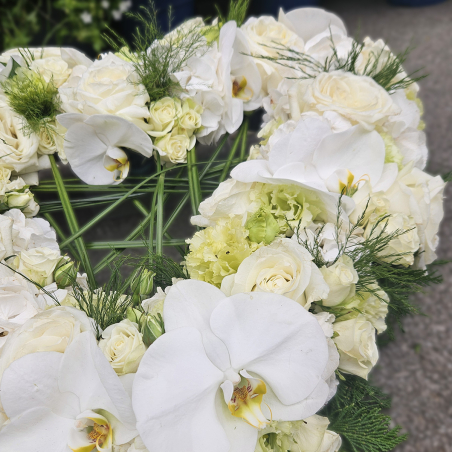 Coeur de deuil blanc