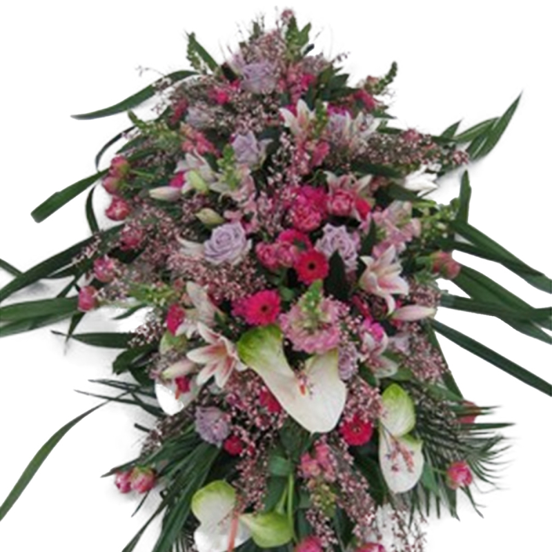 Dessus de cercueil dégradé de rose Dessus de cercueil dégradé de rose