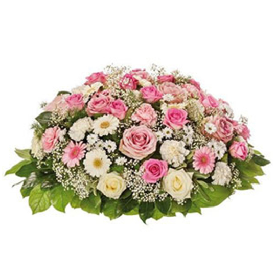 Coussin rond rose